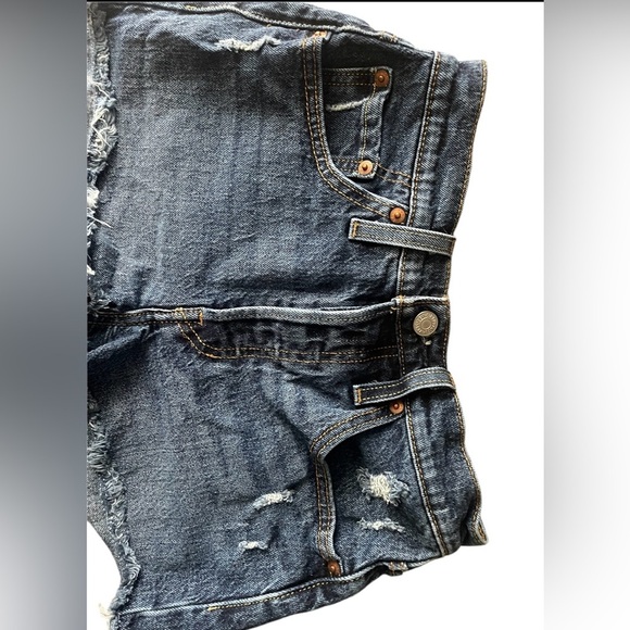 Levi’s 501 ,,Stylish Women's Denim Shorts - Light Blue and Dark Blue - Picture 4 of 16